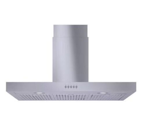 Vissani Lora 36 in. 350CFM Convertible T-Shape Wall Mount Range Hood in Stainless Steel with Charcoal Filters and LED Lighting - Lot 68