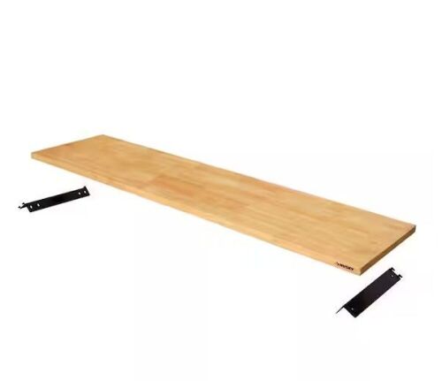 Husky 72 in. Solid Wood Work Surface for Regular Duty Welded Steel Garage Storage System - Lot 69