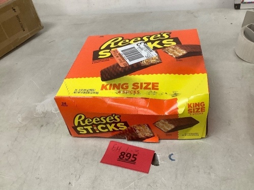 Box Of King Size Reeses Sticks 24 Packs - Lot 895