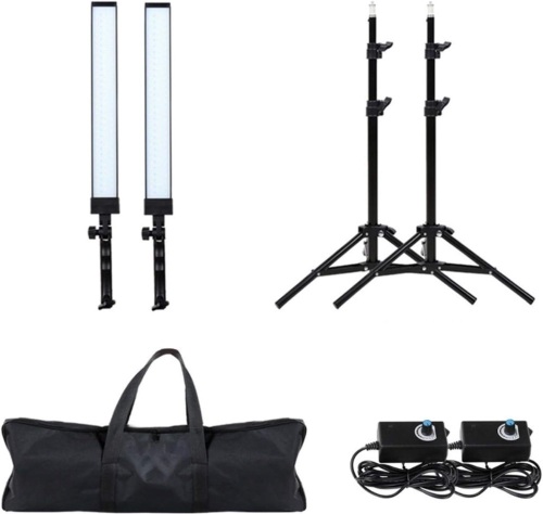 GIJUANRING Photography Lighting LED Studio Light 5600K Dimmable Photo Studio Video Light Kit with Tripod Stand for Portrait Video and Shooting - Lot 102A