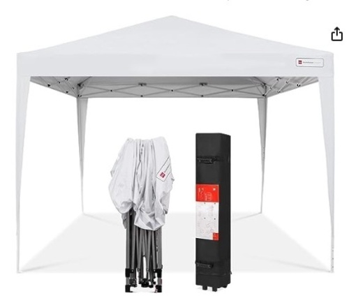 10x10ft Pop Up Canopy Outdoor Portable Folding Instant Lightweight Gazebo Shade Tent w/Adjustable Height, Wind Vent, Carrying Bag - White - Lot 110