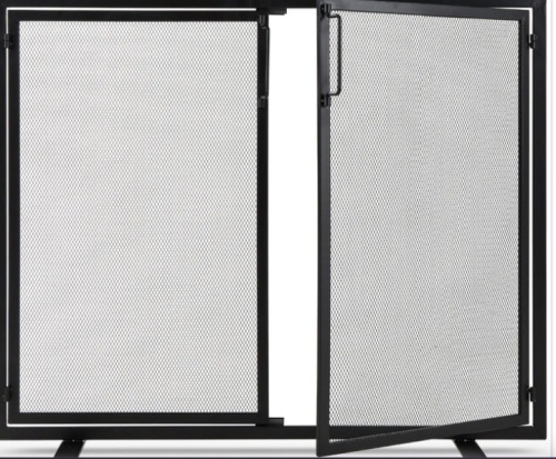 2-Door Wrought Iron Fireplace Screen w/ Magnetic Doors - 38.5x41in (black) $109.99 - Lot 127