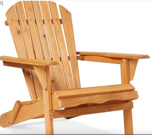 Folding Wooden Adirondack Chair, Accent Furniture w/ Natural Woodgrain (natural) $99.99 - Lot 129