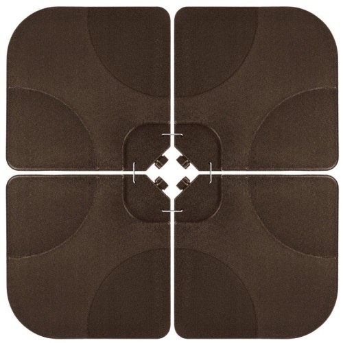 4-Piece Cantilever Offset Patio Umbrella Stand Square Base Plate Set (brown) - Lot 143