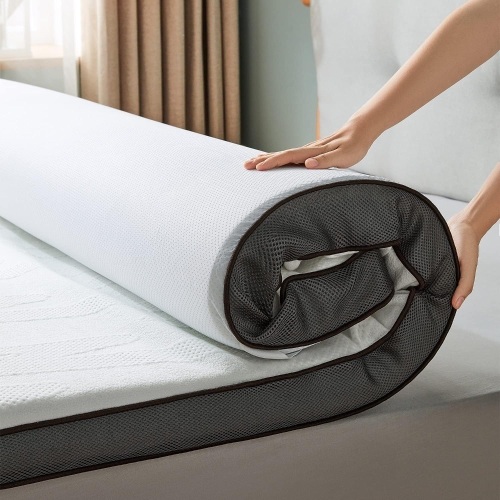  LINSY LIVING Mattress Topper Full, 4 Inches Gel Memory Foam Mattress Topper, Removable & Washable Cover, Non-Slip Design, CertiPUR-US Certified, Full Size - Lot 402