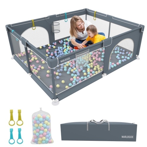 Extra Large Baby Playpen, Play Pens for Babies and Toddlers (71x59x26inch), Sturdy Baby Play Yards, Kids Activity Center with Ocean Balls, Baby Fence with... - Lot 455