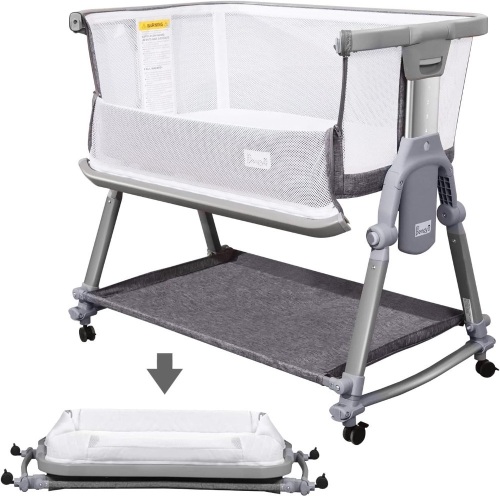  Li’l Pengyu Baby Bassinets Bedside Sleeper for Baby, Foldable Portable Crib for Newborn Babies with Storage Basket, Cotton Mattress,Travel Bag, Small... - Lot 487