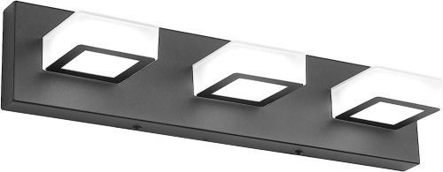 Ralbay LED Modern Black Bathroom Vanity Lights 3 Lights Acrylic Modern Black Bathroom Wall Lighting Fixtures - Lot 504