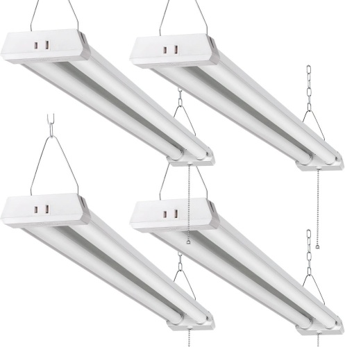4Pack 4FT Linkable LED Shop Light for Garages,42W 4800LM 5000K Daylight White LED Shop Lights, LED Ceiling Light, with Pull Chain (ON/Off), Linear Worklight...Size:4 Pack  - Lot 505