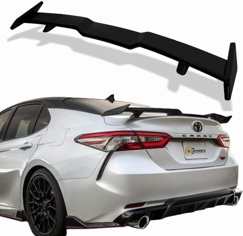 Rear Spoiler Compatible with 2018-2022 8th Gen Camry LE SE XLE XSE TRD Style & 2018-2022 10th Gen Accord 4-Door Sedan Model Rear Trunk Spoiler, Matte Black - Lot 516