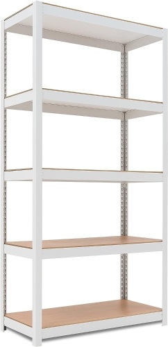  HOMEDANT House 5-Tier Laminated Metal Shelving Unit Adjustable Storage Utility Rack Heavy Duty Shelves Organization Multipurpose Shelf Kitchen Garage Pantry... - Lot 521