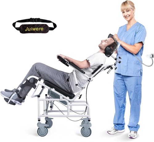  Shower Chair for Inside Shower, Bedside Commodes for Seniors, Shower Chair with Back, Medical Shower Chair with 45° Reclining and Headrest - 300lbs Weight... - Lot 370