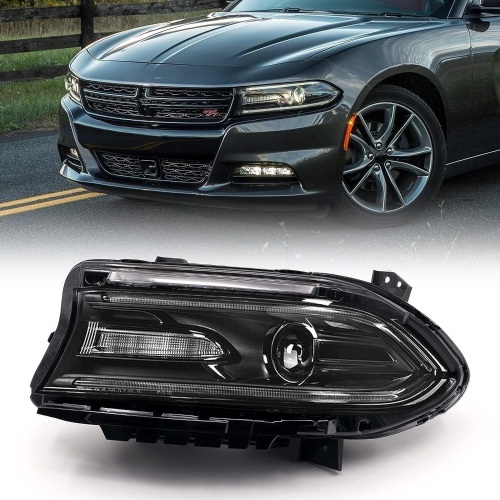 FIONE - For Dodge Charger Headlights Assembly 2015-2021 Halogen Model headlamp with LED DRL & Turn Signal Lights Driver Left Side 68214399AB 68214399AD... - Lot 374