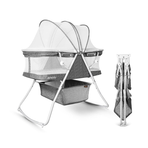  besrey Bassinet for Baby, 3 in 1 Portable Baby Bassinets, Rocking Cradle Bed - Lot 378