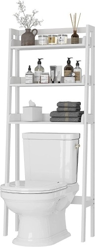 UTEX 3-Shelf Bathroom Organizer Over The Toilet, 3-Tier Shelf, Spacesaver (White) - Lot 382