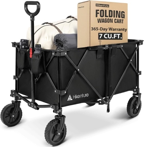 Hikenture Collapsible Wagon with 200L Large Capacity, Utility Wagons Carts Heavy Duty Foldable - Lot 390