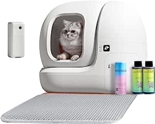 PETKIT Self Cleaning Cat Litter Box, PURAMAX Extra Large Automatic Cat Litter Box for Multiple Cats, xSecure/Odor Removal/APP Control  - Lot 558