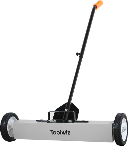  Toolwiz Magnetic Pick Up Sweeper 24-inch Large Magnet Pickup Lawn Sweeper Roofing Tools, 33Lbs Yard Magnet with Telescoping Holder and Quick Release Latch... - Lot 37