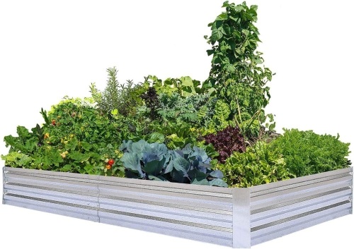 FOYUEE Galvanized Raised Garden Beds for Vegetables Large Metal Planter Box Steel Kit Flower Herb, 8x4x1ft - Lot 569