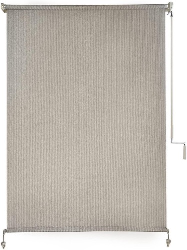 CICADA SPEECH Outdoor Cordless Roller Shade Roll Up Shade Cloth Patio Blinds for Deck Porch Balcony Backyard  - Lot 527