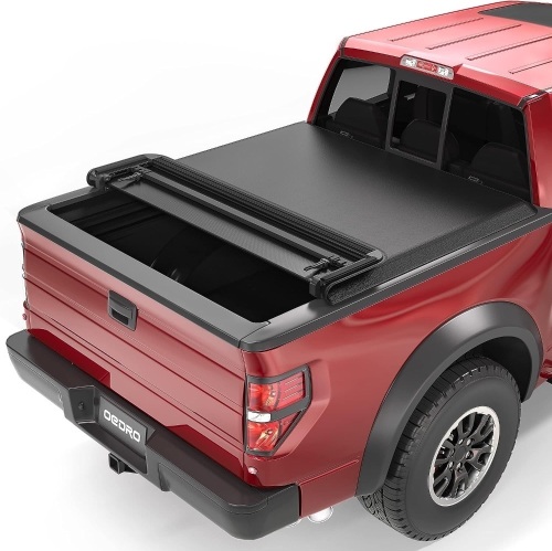 OEDRO Quad Fold Tonneau Cover Soft Four Fold Truck Bed Covers Compatible with 2009-2014 Ford F-150 F150 5.6' Bed, Styleside (Excl. Raptor Series) - Lot 572