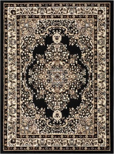 Antep Rugs Traditional Medallion Indoor Area Rug Siesta, Black Beige, 7'10" x 10' - Lot 248