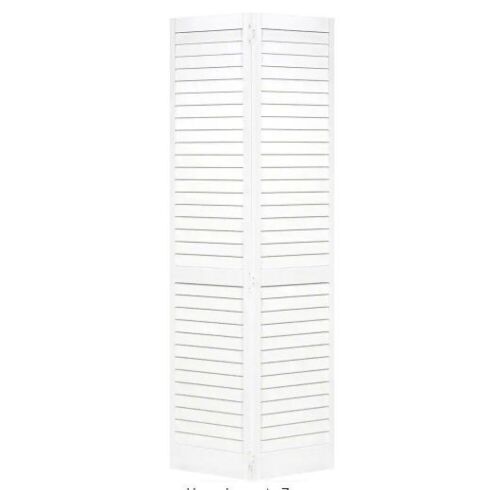 Kimberly Bay 30 in. x 80 in. 30 in. Plantation Louvered Solid Core Primed White Wood Interior Closet Bi-Fold Door - Lot 268