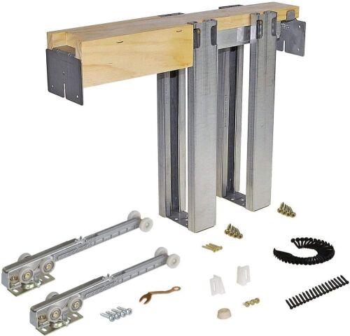 Johnson Hardware 1500 Soft Close Series Commercial Grade Pocket Door Frame For 2x4 Stud Wall (36 inch x 80 inch)  - Lot 343