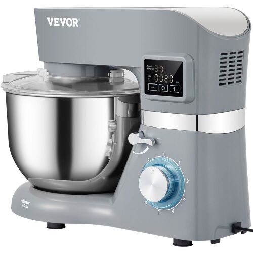 VEVOR 660W Electric Stand Mixer with 6 Speeds LCD Screen Timing, Tilt-Head, 5.8 Qt Stainless Steel Bowl - Lot 642