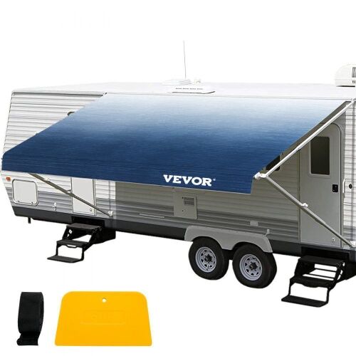 VEVOR RV Awning Replacement Fabric 19 FT, Slate Blue  - Lot 648