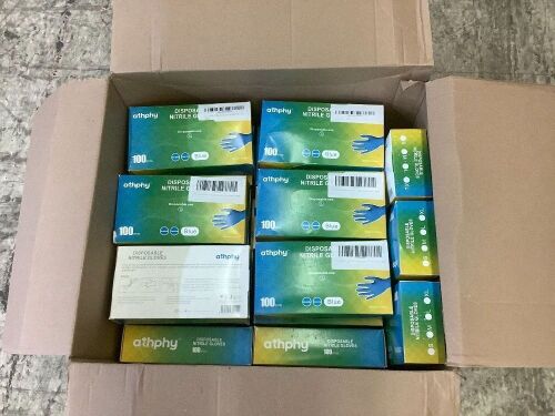 Lot of (23) Athphy Disposable Nitrile Gloves, 100pcs  - Lot 739