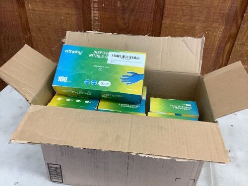 Lot of (9) Athphy Disposable Nitrile Gloves, 100pcs  - Lot 744