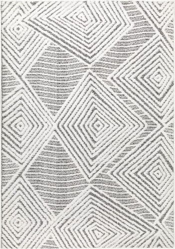 Antep Rugs Palafito Geometric Shag Diamond High-Low Pile Textured Indoor Area Ru, 6'7" x 9' - Lot 236