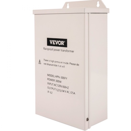 VEVOR 300 Watt Outdoor Landscape Lighting Transformer, Multi-Tap 12/13/14V, Waterproof  - Lot 594