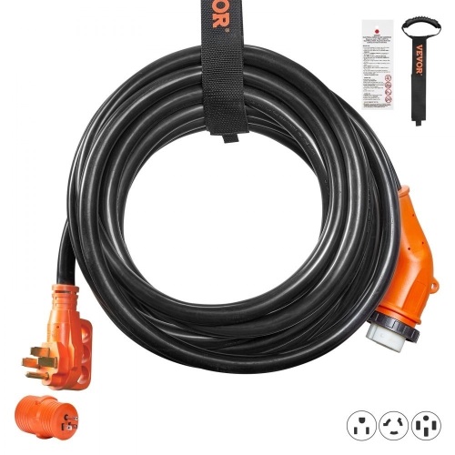 VEVOR 25 ft RV Power Cord Generator Cord 50A NEMA 14-50P /NEMA SS2-50RETL Listed  - Lot 609