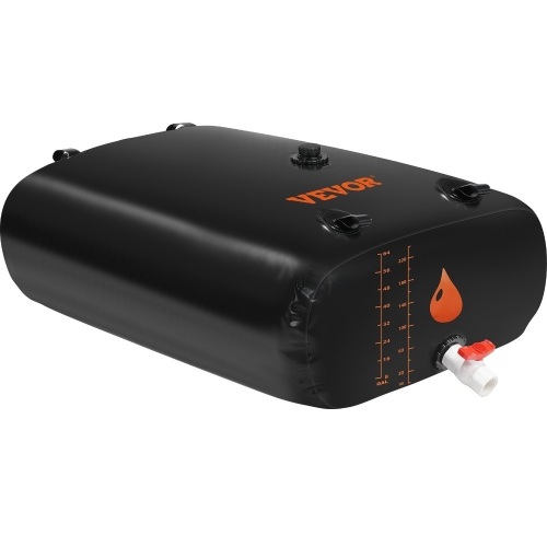 VEVOR Water Tank Bladder Portable Rainwater Bag 63 Gal PVC Collapsible Black  - Lot 558