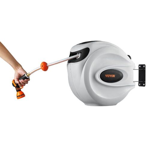 VEVOR Retractable Water Hose Reel 115'x1/2" 180° Swivel Wall-Mounted - Lot 186