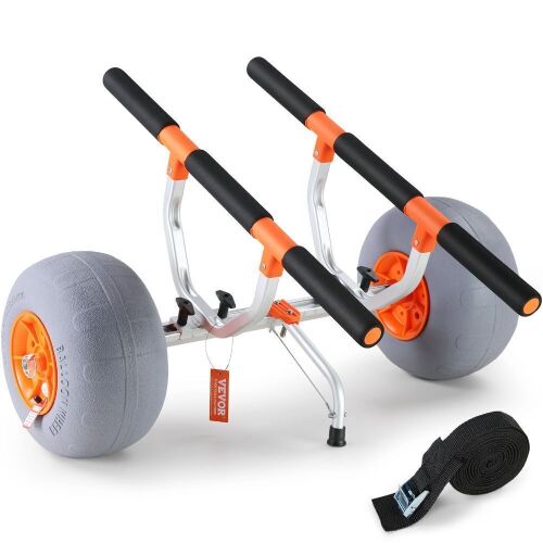 VEVOR Foldable Canoe Trolley Cart with 12'' Tires, Adjustable Width 6.69"-17.32", 350 Lb Weight Capacity  - Lot 146