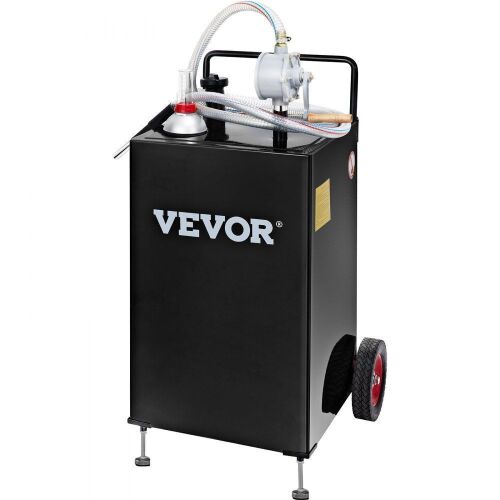 VEVOR 30 Gallon Gas Caddy, Fuel Storage Tank with Wheels, Manuel Transfer Pump - May Have Some Small Dents  - Lot 75