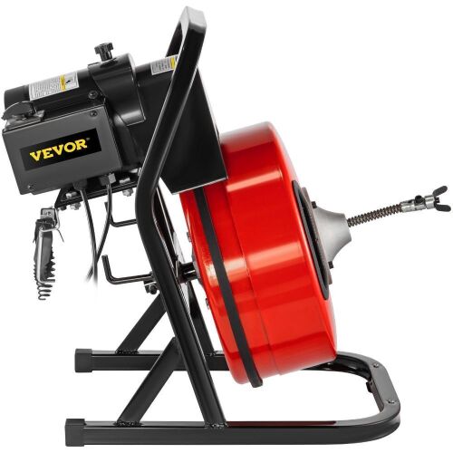 VEVOR 50FTx1/2Inch Electric Drain Auger with 4 Cutter & Foot Switch for 1" to 4" Pipes - Lot 52