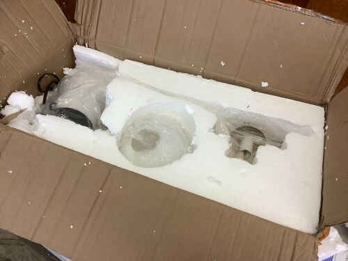 White Frosted Glass Nordic Marble Bedside Lamp - Missing Hardware - Lot 519