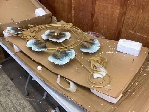 NICBEL Ginkgo Leaf Metal Art Wall Decor 64.6in - Broken Pieces - Lot 511