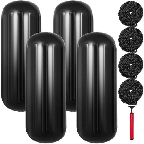 VEVOR Vinyl Ribbed Boat Fenders 10 x 28 inches, Pack of 4 - Lot 430