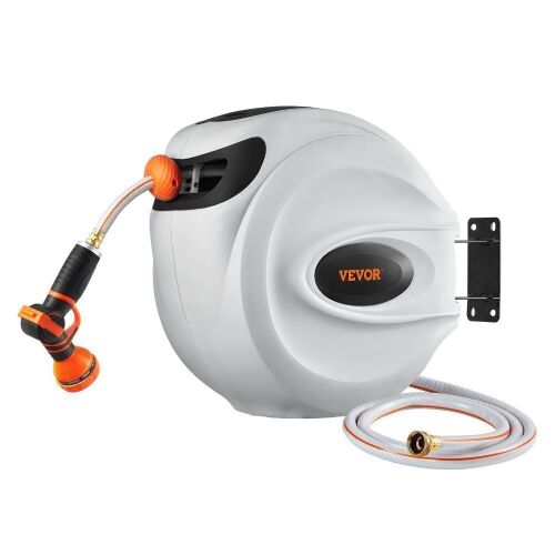VEVOR Retractable Water Hose Reel 115'x1/2" 180° Swivel Wall-Mounted - Lot 432