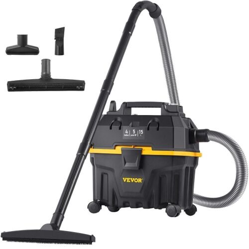 VEVOR 3 in 1 Wet Dry Shop Vacuum with Blowing Function, 4 Gallon, 5 Peak HP - Lot 476