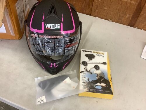 Bluetooth Modular Flip Up Full Face Motorcycle Helmet, XS - Lot 483