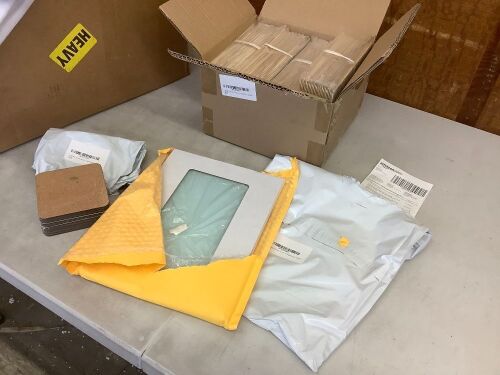 Lot of Sublimation Supplies - Coasters, Pillow Cases, Jigsaw Puzzles & (2) Tempered Glass Cutting Boards  - Lot 399