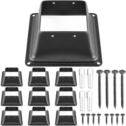 VEVOR Black Powder-Coated Deck Post Base Skirt 4 x 4" (Internal 3.38x3.38"), 10 pcs - Lot 398