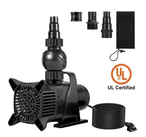 VEVOR 5200GPH Submersible Fountain Pond Waterfall Pump 25 ft. Lift Height 420-Watt - Lot 421