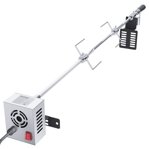 VEVOR Universal Grill Rotisserie Kit with 110V 9W Motor, Heavy Duty 32"/39" Hexagon Spit Rod, 26 lbs Capacity - Lot 475